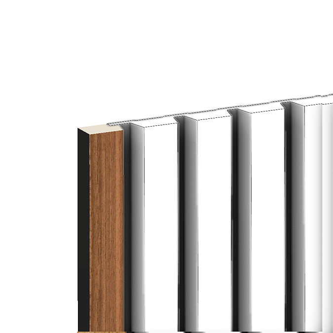 Malmo Walnut & Black Slatted Wall Panel End Trim - Grooved