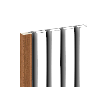 Malmo Walnut Slatted Wall Panel End Trim - Grooved