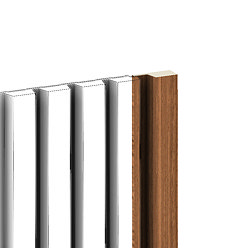 Malmo Walnut Slatted Wall Panel End Trim - Tongued