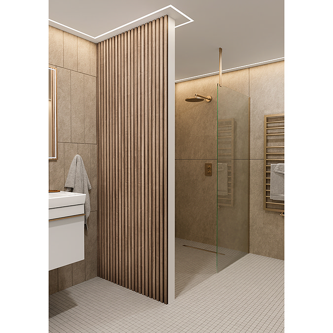 Malmo Walnut Waterproof Slatted Wood Effect Wall Panels 2400 x 170mm (Pack of 3)