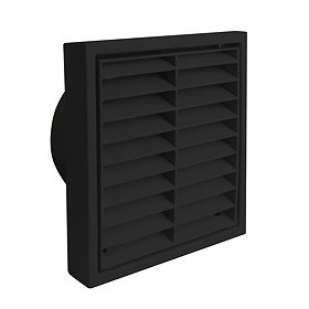 Manrose 100mm Fixed Louvre Grille - Black - 1152BLK