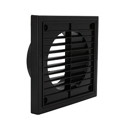 Manrose 100mm Fixed Louvre Grille - Black