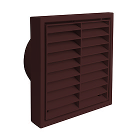 Manrose 100mm Fixed Louvre Grille - Brown - 1152B