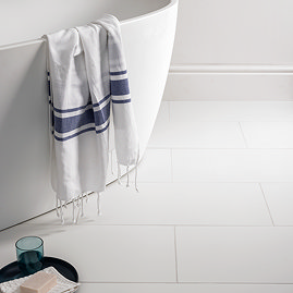 Mantilla White Matt Rectified Wall & Floor Tiles - 300 x 600mm