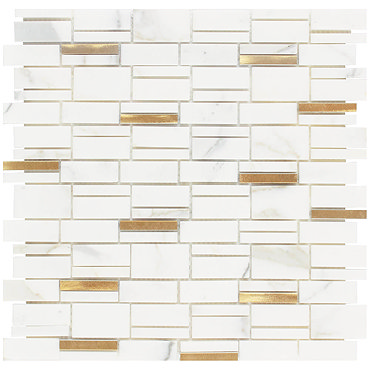 Marble & Gold Effect Mosaic Tile Sheet - Julien Macdonald - 300 x 300mm  Profile Large Image