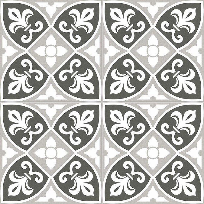 Marbury Grey Patterned Floor Tiles - 450 x 450mm Profile Large Image