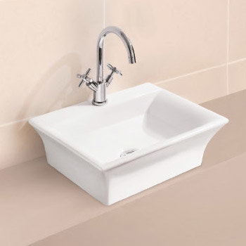 Maria 485mm Ceramic Counter Top Vessel with Tap Landing - 232011 Large Image