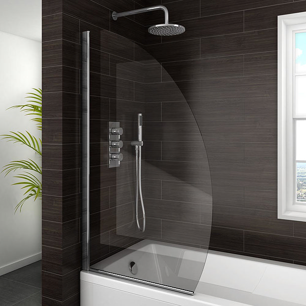 Marina Curved Bath Screen | 800mm Wide | At Victorian Plumbing.co.uk