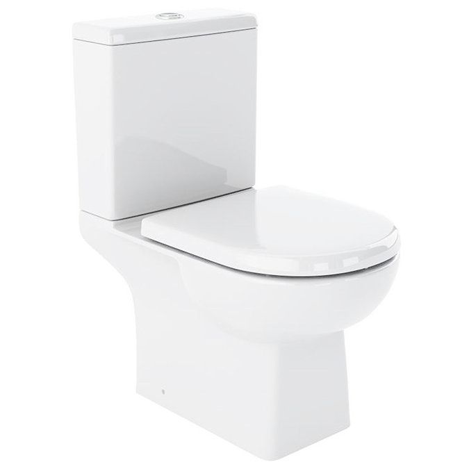 Marina Modern Close Coupled Toilet with Soft Close Seat in Gloss White