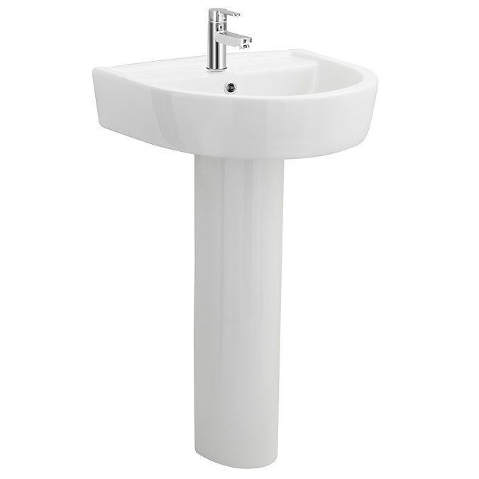 Marino 520mm Round Basin 1TH with Full Pedestal Large Image