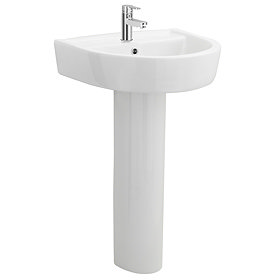 Marino 520mm Round Basin 1TH with Full Pedestal Large Image