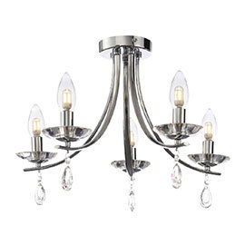 Marquis by Waterford Bandon 5 Light Curved Arm Chandelier Bathroom Ceiling Light Medium Image