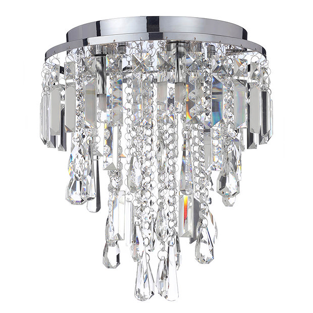 Marquis by Waterford Bresna 28cm Mixed Crystal Flush Bathroom Ceiling Light  Feature Large Image