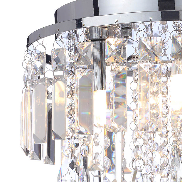 Marquis by Waterford Bresna 28cm Mixed Crystal Flush Bathroom Ceiling Light  Standard Large Image