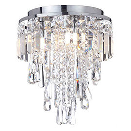 Marquis by Waterford Bresna 28cm Mixed Crystal Flush Bathroom Ceiling Light Medium Image