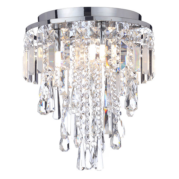 Marquis by Waterford Bresna 28cm Mixed Crystal Flush Bathroom Ceiling Light Large Image