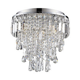 Marquis by Waterford Bresna 38cm Mixed Crystal Flush Bathroom Ceiling Light Medium Image