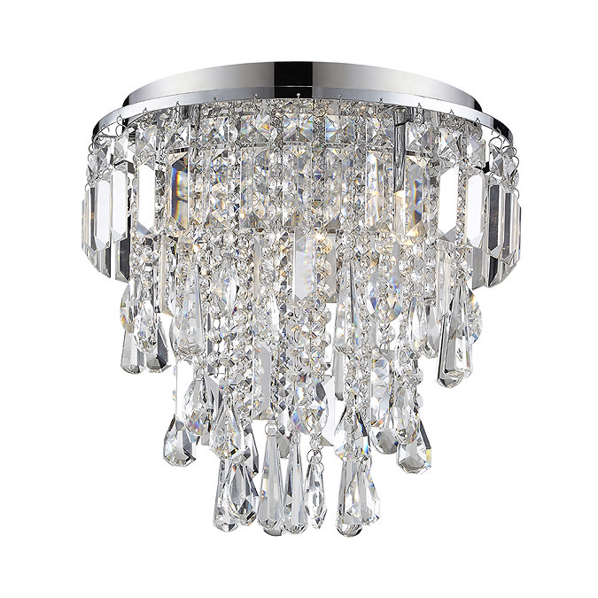 Marquis by Waterford Bresna 38cm Mixed Crystal Flush Bathroom Ceiling Light Large Image