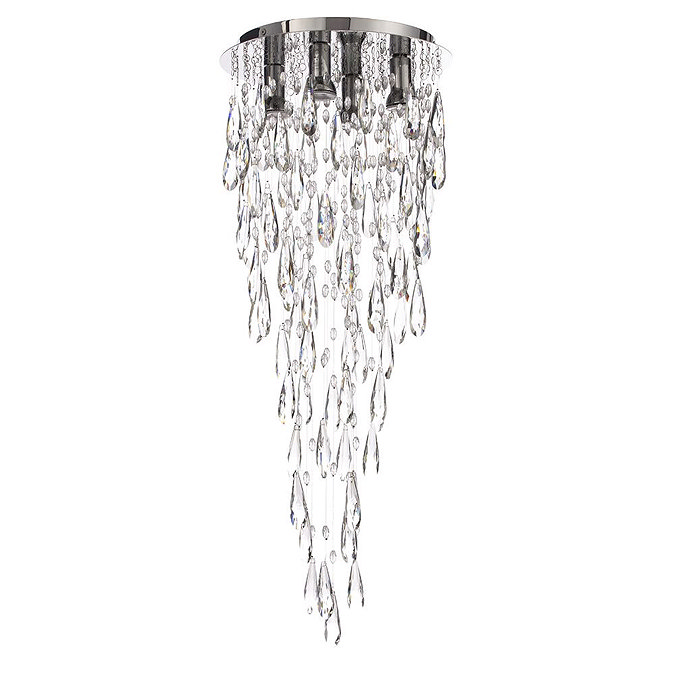 Marquis by Waterford Deel 35cm New Crystal Dropper Flush Bathroom Ceiling Light Feature Large Image
