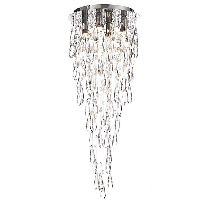 Marquis by Waterford Deel 35cm New Crystal Dropper Flush Bathroom Ceiling Light  Standard Large Imag