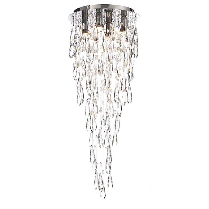 Marquis by Waterford Deel 35cm New Crystal Dropper Flush Bathroom Ceiling Light Standard Large Imag
