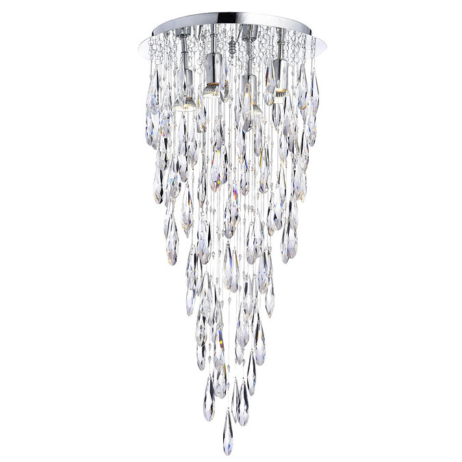 Marquis by Waterford Deel 35cm New Crystal Dropper Flush Bathroom Ceiling Light Large Image
