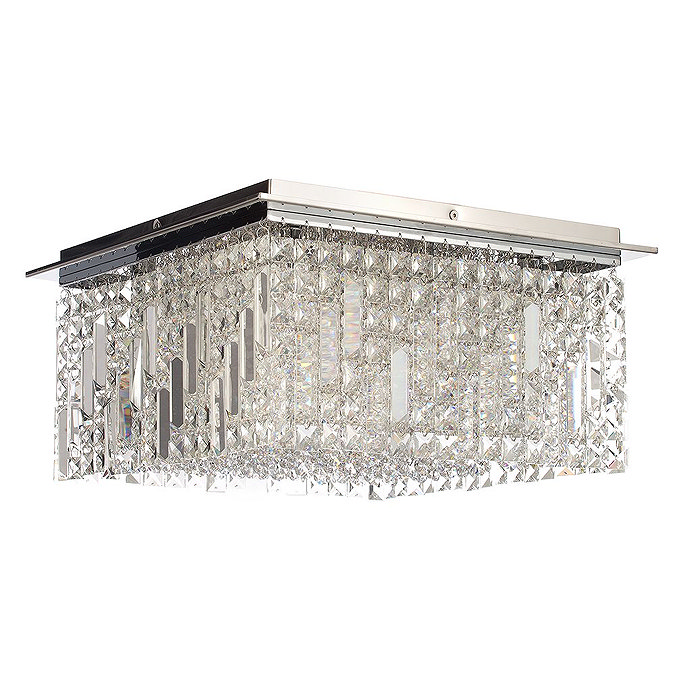 Marquis by Waterford Fane Large Crystal Square Flush Bathroom Ceiling Light  Feature Large Image