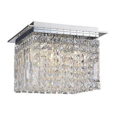Marquis by Waterford Fane Medium Crystal Square Flush Bathroom Ceiling Light  Profile Large Image
