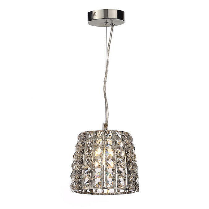 Marquis by Waterford Moy Small 1 Light Crystal Pendant Bathroom Ceiling Light - Clear Standard Larg
