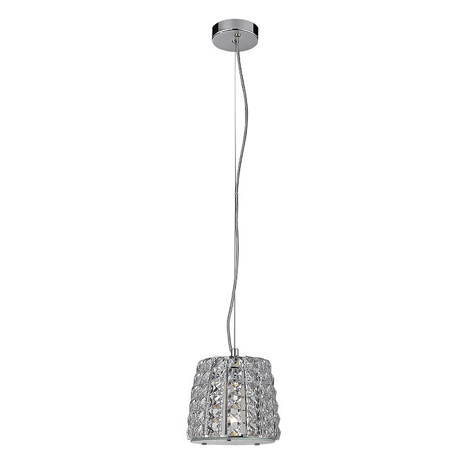 Marquis by Waterford Moy Small 1 Light Crystal Pendant Bathroom Ceiling Light - Clear Large Image