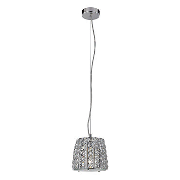Marquis by Waterford Moy Small 1 Light Crystal Pendant Bathroom Ceiling Light - Clear  Profile Large