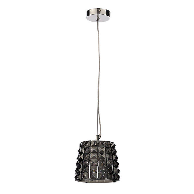 Marquis by Waterford Moy Small 1 Light Crystal Pendant Bathroom Ceiling Light - Smoke  Feature Large