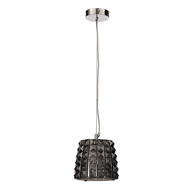 Marquis by Waterford Moy Small 1 Light Crystal Pendant Bathroom Ceiling Light - Smoke Feature Large