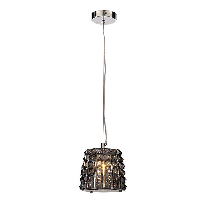 Marquis by Waterford Moy Small 1 Light Crystal Pendant Bathroom Ceiling Light - Smoke Standard Larg