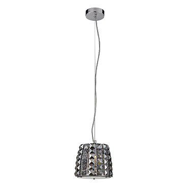 Marquis by Waterford Moy Small 1 Light Crystal Pendant Bathroom Ceiling Light - Smoke  Profile Large