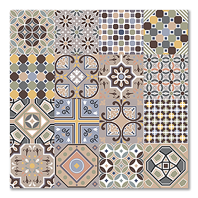 Marrakesh Multicolour Encaustic Effect Floor Tiles - 450 x 450mm