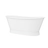 Marseille Gloss White Roll Top Cast Iron Bateau Bath - 1680 x 723mm