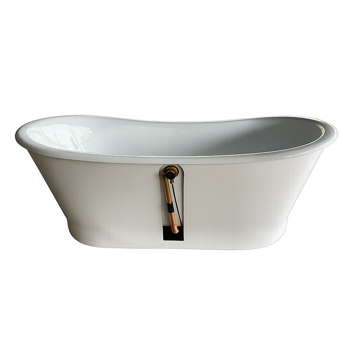 Marseille Gloss White Roll Top Cast Iron Bateau Bath - 1700 x 670mm