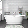 Marseille Gloss White Roll Top Cast Iron Bateau Bath - 1680 x 723mm