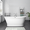 Marseille Gloss White Roll Top Cast Iron Bateau Bath - 1680 x 723mm