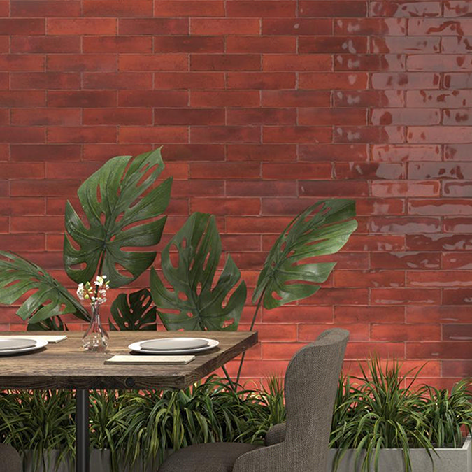 Martil Brick Red Porcelain Glazed Wall Tiles - 70 x 280mm