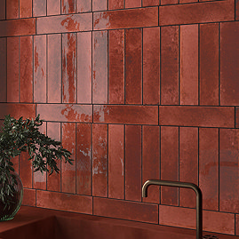 Martil Brick Red Porcelain Glazed Wall Tiles - 70 x 280mm