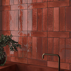 Martil Brick Red Porcelain Glazed Wall Tiles - 70 x 280mm