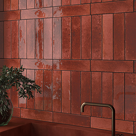 Martil Brick Red Porcelain Glazed Wall Tiles - 70 x 280mm