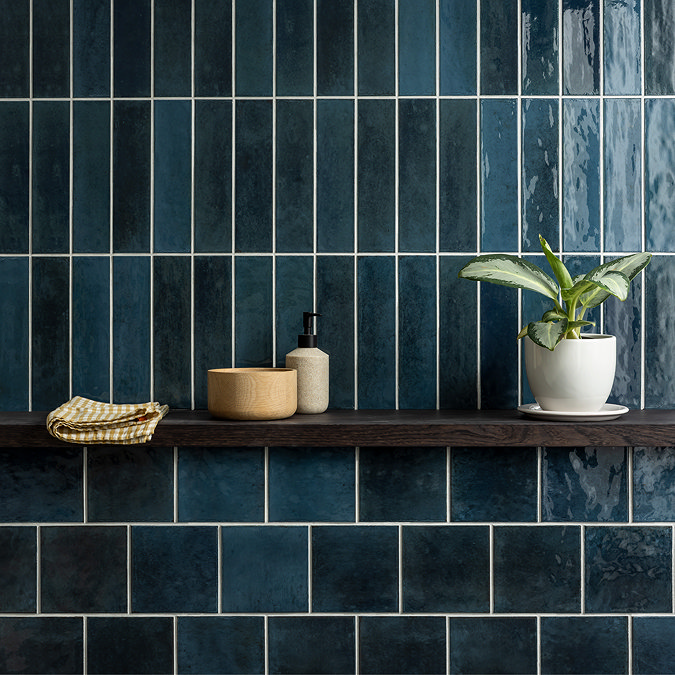 Martil Dark Blue Porcelain Glazed Wall Tiles - 70 x 280mm
