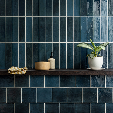 Martil Dark Blue Porcelain Glazed Wall Tiles - 70 x 280mm