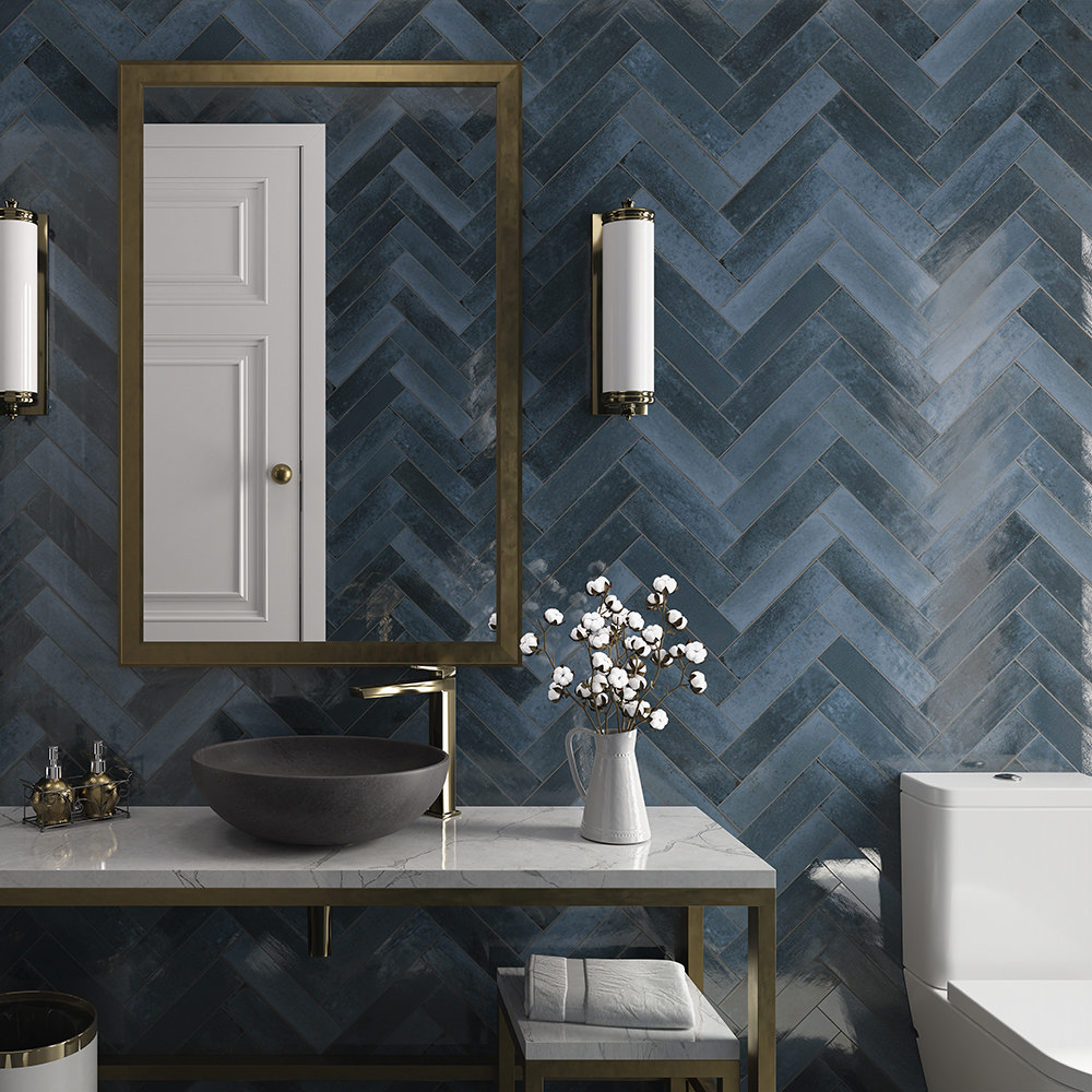Martil Dark Blue Wall & Floor Tiles - 70 x 280mm Large Image