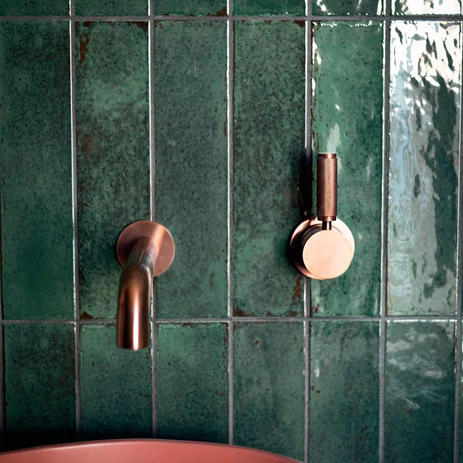 Martil Green Porcelain Glazed Wall Tiles - 70 x 280mm