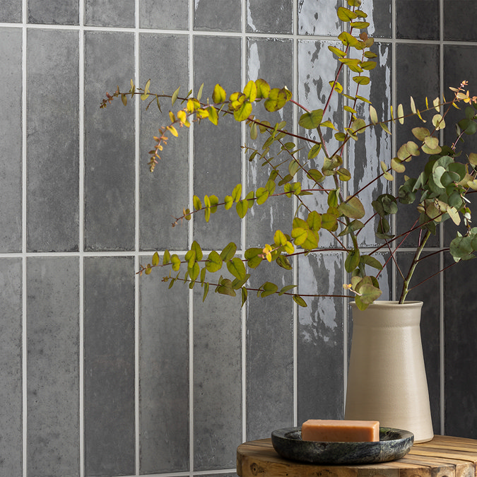 Martil Grey Porcelain Glazed Wall Tiles - 70 x 280mm