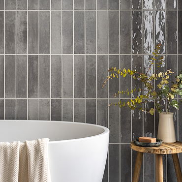 Martil Grey Porcelain Glazed Wall Tiles - 70 x 280mm